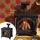 1 12 Scale Dollhouse Led Fireplace Miniature Dollhouse Christmas Decor Black   