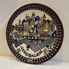 Vintage Judaica Ceramic Plate Wall Art City Souvenir Jerusalem Hand Painted