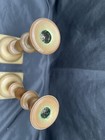 Antique Heavy Bronze  19th Century Pair  9 5    Tall Candlestick Holders