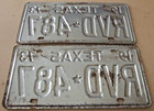 Vintage  1973  Texas License Plate Pair    Rvd  Star Separator  487  Orig Paint