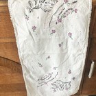 Vtg Anthropomorphic Puppy Dog Embroidered Dresser Scarf     30x13    1940s Linen
