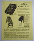 Golden Comet Ball   Subway Pinball Machine Marketplace Magazine Game Ad 1981