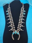 Sale   Large Native American Sterling Silver Squash Blossom With Crescent naja