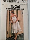 Butterick 4826 Sundress Dress Sewing Pattern Ladies 6 Petite Halter Tie Uc Vtg