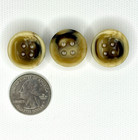 Vtg Plastic Marbled Brown Buttons Set Of Three Cupped Shape Rounded Square 7 8 