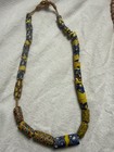 Vintage Venetian Millefiori African Trade Bead Necklace Large Mosaic Glass Barre