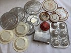 Vtg Children s Aluminum Bake Ware   Dish Set Muffin Cups Plates Assorted Kitchen