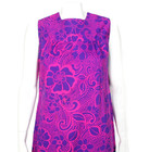 Vintage 60s Floral Purple Pink Psychedelic Hawaiian Aloha Maxi Dress Sz M  998