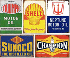 Reproduced Vintage Tin Sign Pack  Gas Oil Retro Advert Antique Metal Signs For G