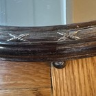 Vintage Silver Mounted Oval Tray 22    X 15    Wood Back Ball Feet