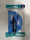 Wexford 2 Pieces Compass And Protractor Set - Factory Sealed  Assorted Colors