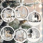 6pcs Christmas Farmhouse Rustic Ornaments Set For Christmas Tree Decorations