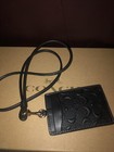 Coach Matte Black Id Lanyard Black Signature Leather Pencil Case glasses In Box