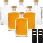 6 Pack Glass Liquor Bottles  6 Oz200ml Square Glass Bottles With T-top Cork A   