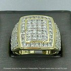 Men s 10k Yellow Real Gold Over Round 3 00 Ct Diamond Engagement Band Pinky Ring