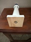 Miller Lite Lighthouse Beer Tap Handle Mounted On Wooden Block