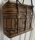 Vintage Handmade Woven Rattan Basket Backpack Carrier Tribal Bag Philippines Dec
