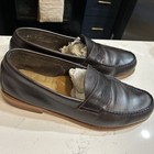 Gh Bass Weejuns Penny Loafer Mens 11 5 D  Dark Brown Near Black Red Stitching