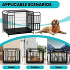 43  Heavy Duty Steel Cat Dog Crate Large Pet Cage Doubledoor W wheels Dog Kennel