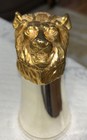 Vintage Mcm Lions Head Metal Stirrup Cup Mid Century Modern Two Tone Color