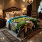 Funny Green Monster Custom Photo Blanket Personalized Name Fleece Throw 60x80