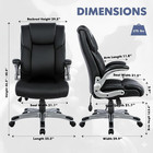 Ergonomic Executive Office Chair With Lumbar Support  Flip-up Arms  Bonded Leath