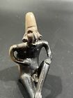 Antique Ancient Rare Pre Columbian Native American Mayan Clay Phallic Pipe