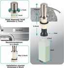 Built In Soap Dispenser For Kitchen Sink  Brushed Nickel Stainless Steel