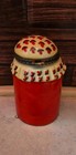 Strawberry Preserves Jam Jelly Jar Ceramic Trinket Box 3 25  X 2  Cottage Core