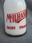 Vintage 1942 Mcilhaneys Half Pint Round Glass Pyro Acl Milk Bottle Lubbock Texas