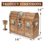 Handmade Pirate Treasure Chest Vintage Wooden Storage Trunk Lock Keys 16 x12  Us