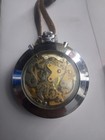 Rollie Mechanical Stopwatch Chronograph Dual Dials Transparent Back Silver Metal
