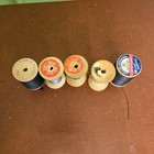 Vintage Lot Of  5  Various Wooden Spools 2