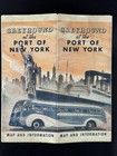 1940 Greyhound Bus Port Of New York Map  George J Nostrand  Vintage Travel Guide