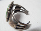 Vintage Antique Navajo Indian Sterling Silver Large Stone Turquoise Bracelet