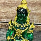 Emerald Buddha Statue Meditation Magic Gold Summer Armor 19cm Thai Amulet  17244