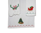Christmas Linen Tea Towels Mixed Lot Of 3 Christmas Tree Sleigh Candy Canes