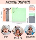 12 Pcs Baby Bath Towels Set  Animal Hooded Baby Towels For Newborn Gifts