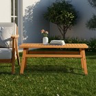 Outdoor Wood Coffee Table 42  Farmhouse Side Table For Patio Solid Accent Table