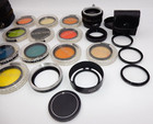 Large Lot Of Soligar Film Camera Filters And Various Parts   For Parts Or Repair