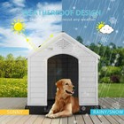 Large Plastic Dog House Indoor Outdoor Dog Kennel Puppy Shelter Double Air Vents