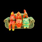 Vtg Folk Art Kitsch Paper Mache Chickens On A Sofa Farmhouse Figurines As Is