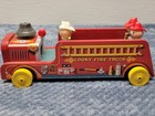 Original Vintage Fisher-price Looky Fire Truck Engine Wood Litho Pull Toy