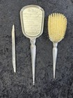 Birks Sterling Silver Vanity Set Mirror Brush Comb Frame Monogram R - 3 Piece