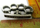 Brass Knuckles Pin Vintage Collectible Old Biker Vest Hat Weapon Knuckle Pinback