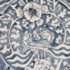 Antique 19thc Chinese Blue And White Swatow Dish Painted Phoenix Flowers 27cm