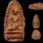 Ancient Phra Rod Wat Mahawan Hariphunchai Era Thai Buddha Amulet   Case