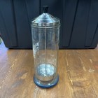 Vintage Barbicide Glass Disinfectant Jar Barber Shop Comb Jar 11 Inch  Blue Base