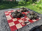 3 Used 3 Green Tank 3-d Printed With Scratch Built Parts 