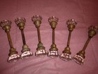 Vintage 12-point Brass Crystal Glass Door Knobs  Lot Of 6 Pairs  Nice